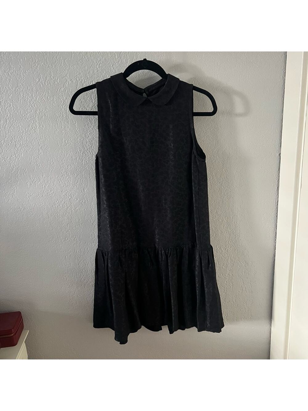 Opening Ceremony Black Jacquard Sleeveless Peter Pan Collar Dress